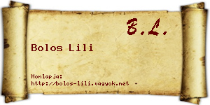 Bolos Lili névjegykártya